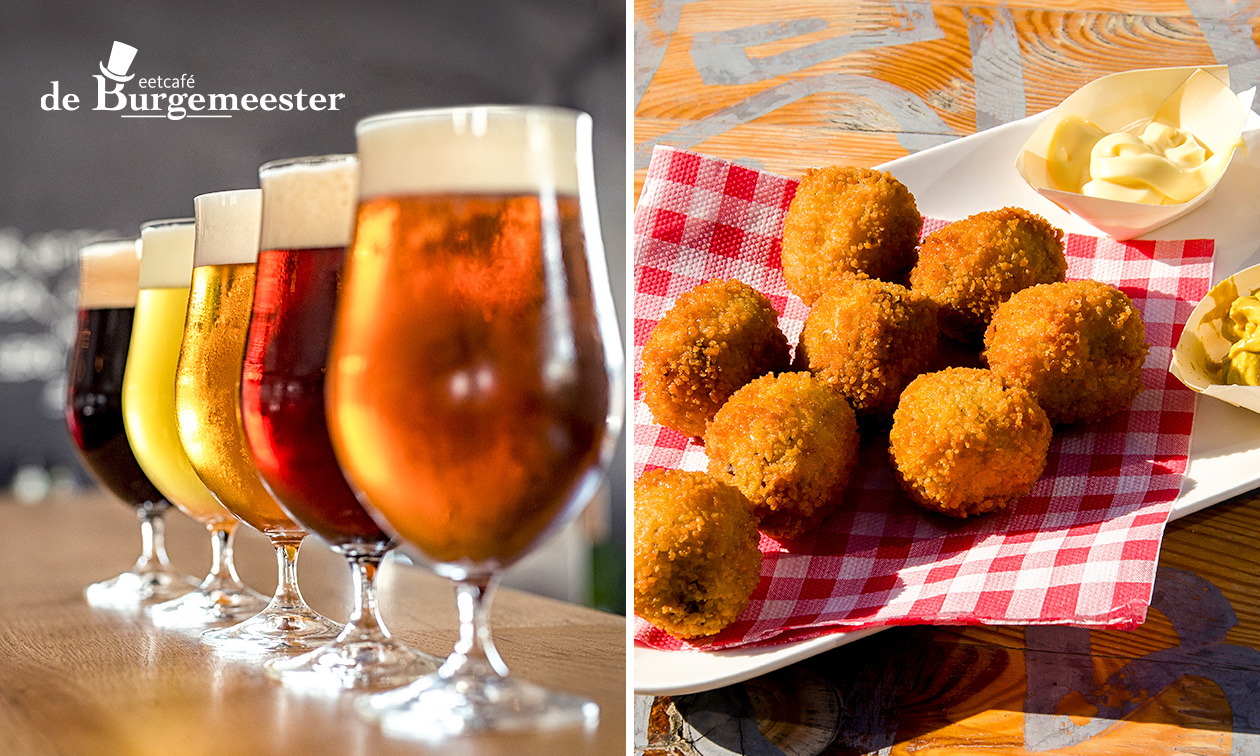 Bierproeverij + bitterballen bij Eetcafé De Burgemeester