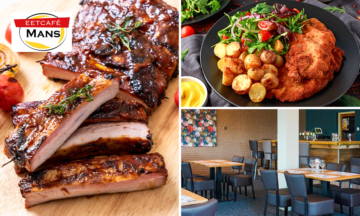 All-You-Can-Eat spareribs of schnitzels bij Eetcafé Mans