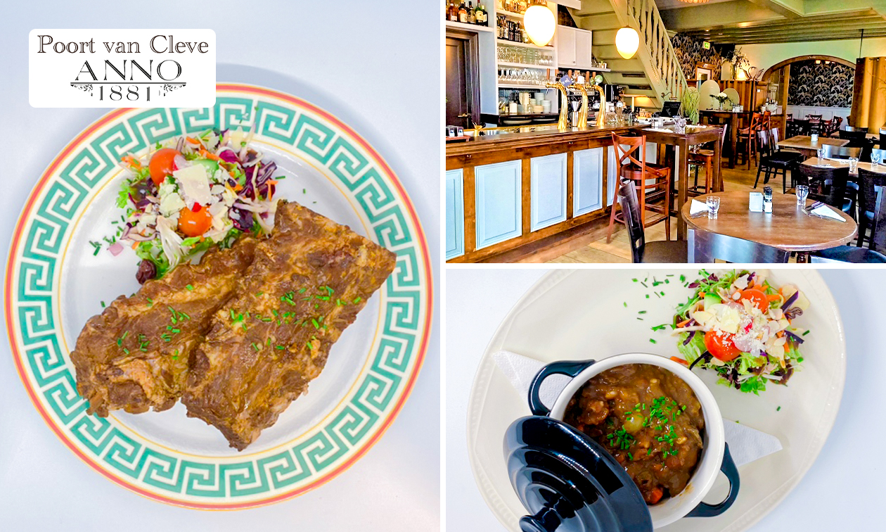 2-, 3- of 4-gangendiner bij Eetcafé Poort van Cleve