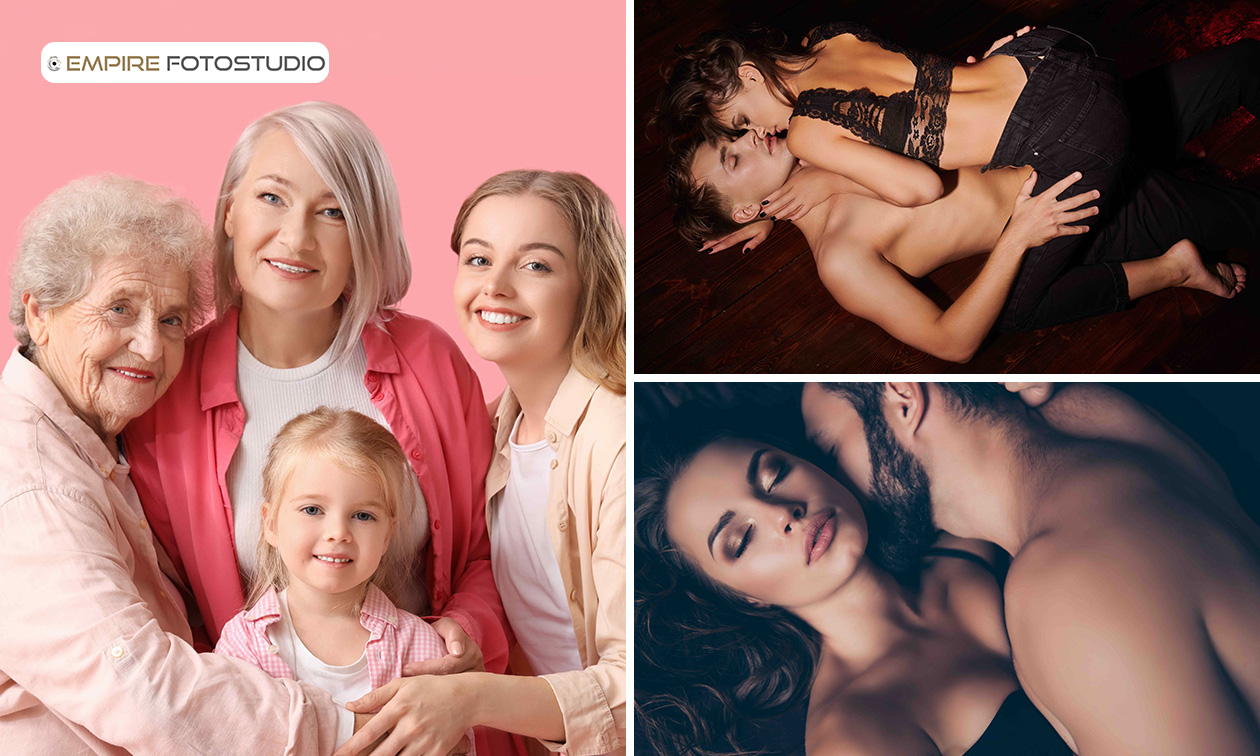 Fotoshoot naar keuze (1,5 uur) + visagie en haarstyling + 1 digitale foto