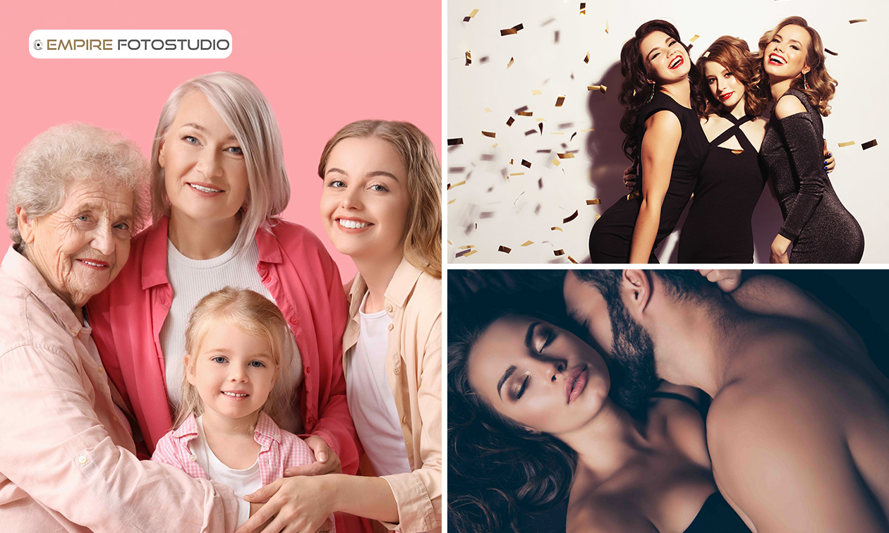 Fotoshoot naar keuze (1,5 uur) + visagie en haarstyling + 1 digitale foto