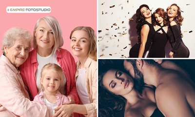 Fotoshoot naar keuze (1,5 uur) + visagie en haarstyling + 1 digitale foto