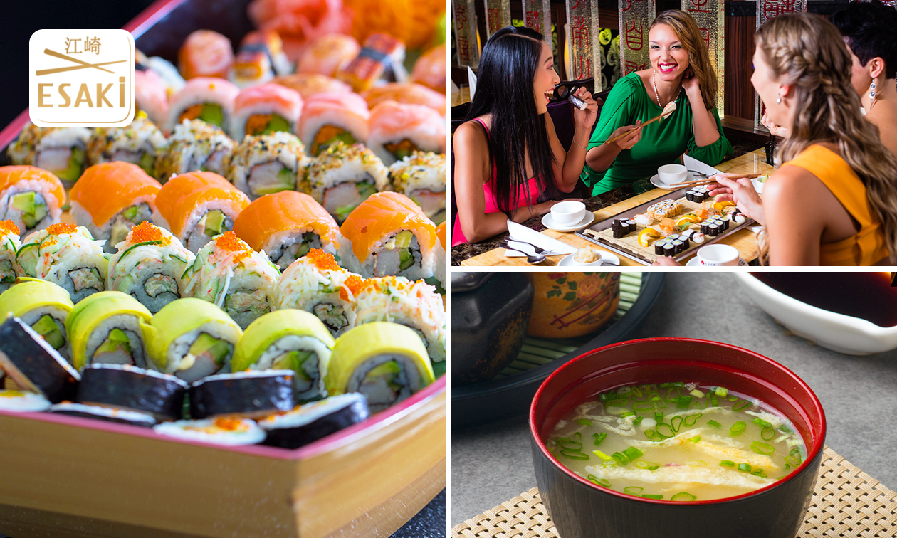 2-gangendiner voor 2 incl. sushiboot + 1 drankje p.p. voor afhaal bij Esaki