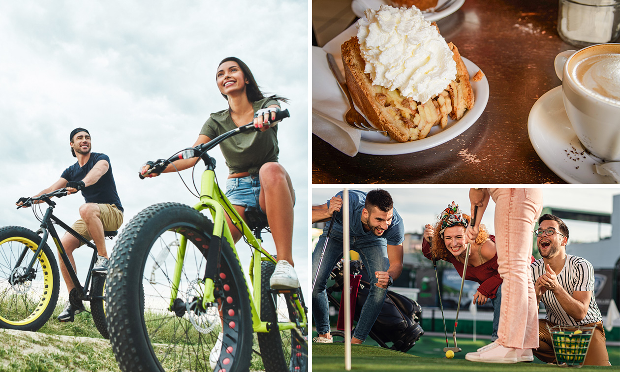 Huur fatbike + koffie/thee + cake + evt. broodje kroket of frikandel en minigolf