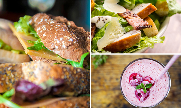 Thuisbezorgd: lunchbag met broodjes + smoothie