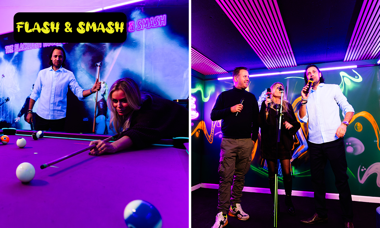 Blacklight karaokebox (1,5 of 2 uur) of blacklight poolen (1 uur)