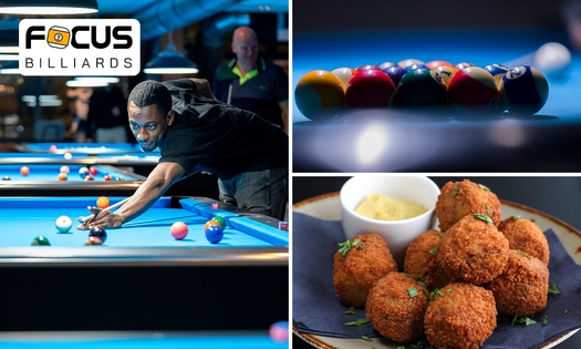 Poolen of snookeren + bittergarnituur (8 stuks)