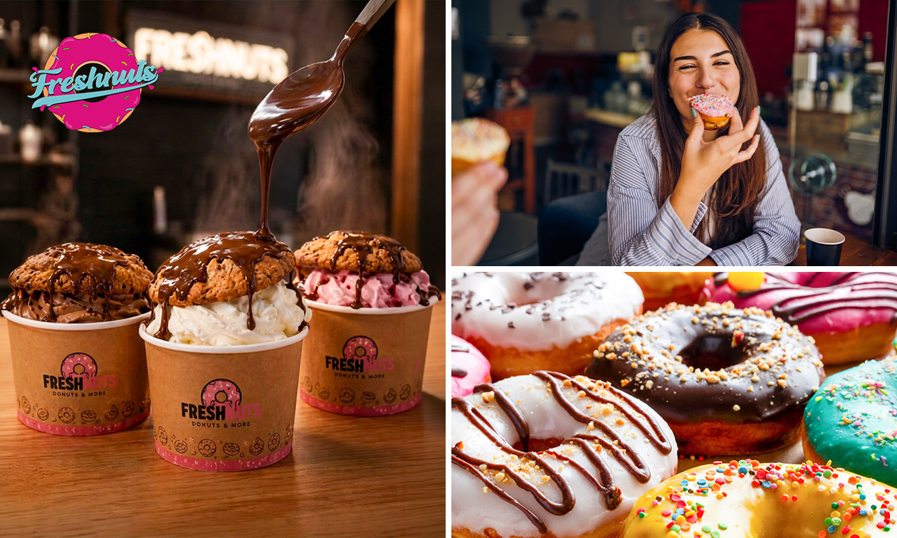 6 Donuts oder Cookies oder 1 Hot Cookie + Eis + Schokosauce + Getränk nach Wahl