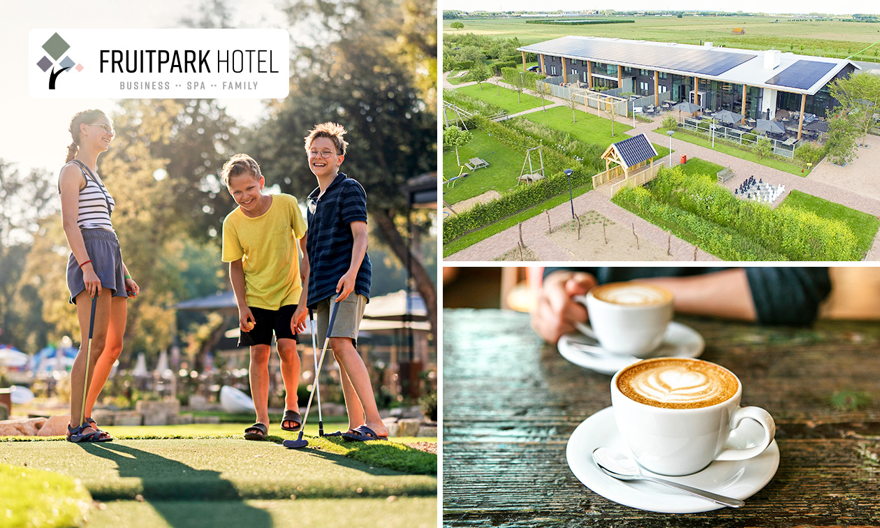 2 uur minigolf in de Betuwe + entree fruitpark + koffie/thee + gebak