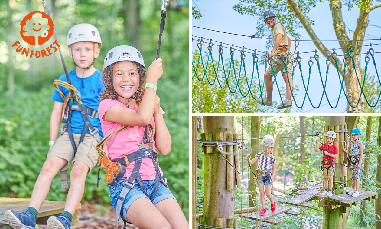 Entreeticket klimbos Fun Forest voor kind (vanaf 3 jaar) en/of volwassene (2 of 3 uur)