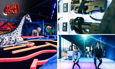 Entrée au minigolf ou laser game + mur interactif + boisson non alcoolisée à Dour