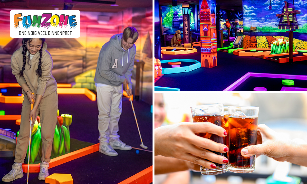 Glow Minigolf + drankje(s) + chips, stroopwafel of borrelgarnituur
