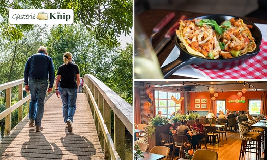 Wandelarrangement incl. 2-gangenlunch + luxe borrelplank bij Gasterie De Knip