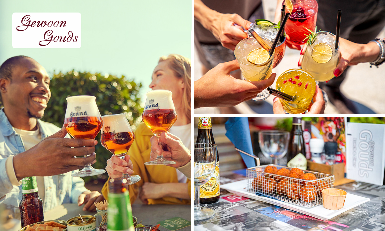 Goudse borrelplank + drankje of 2 cocktails naar keuze bij Gewoon Gouds