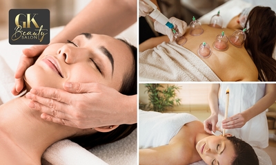 Oorkaarsbehandeling + gezichtsmassage + evt. cupping (30 of 60 min)