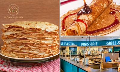 2 pannenkoeken met toppings naar keuze + evt. bolletje ijs bij Global & Good Restaurant