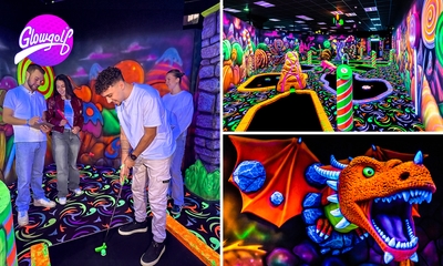 Glow-in-the-dark-minigolf bij GlowGolf Schiedam + evt. drankje