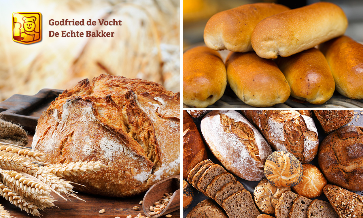 6 worstenbroodjes + brood + 6 broodjes voor afhaal bij Godfried de Vocht De Echte Bakker