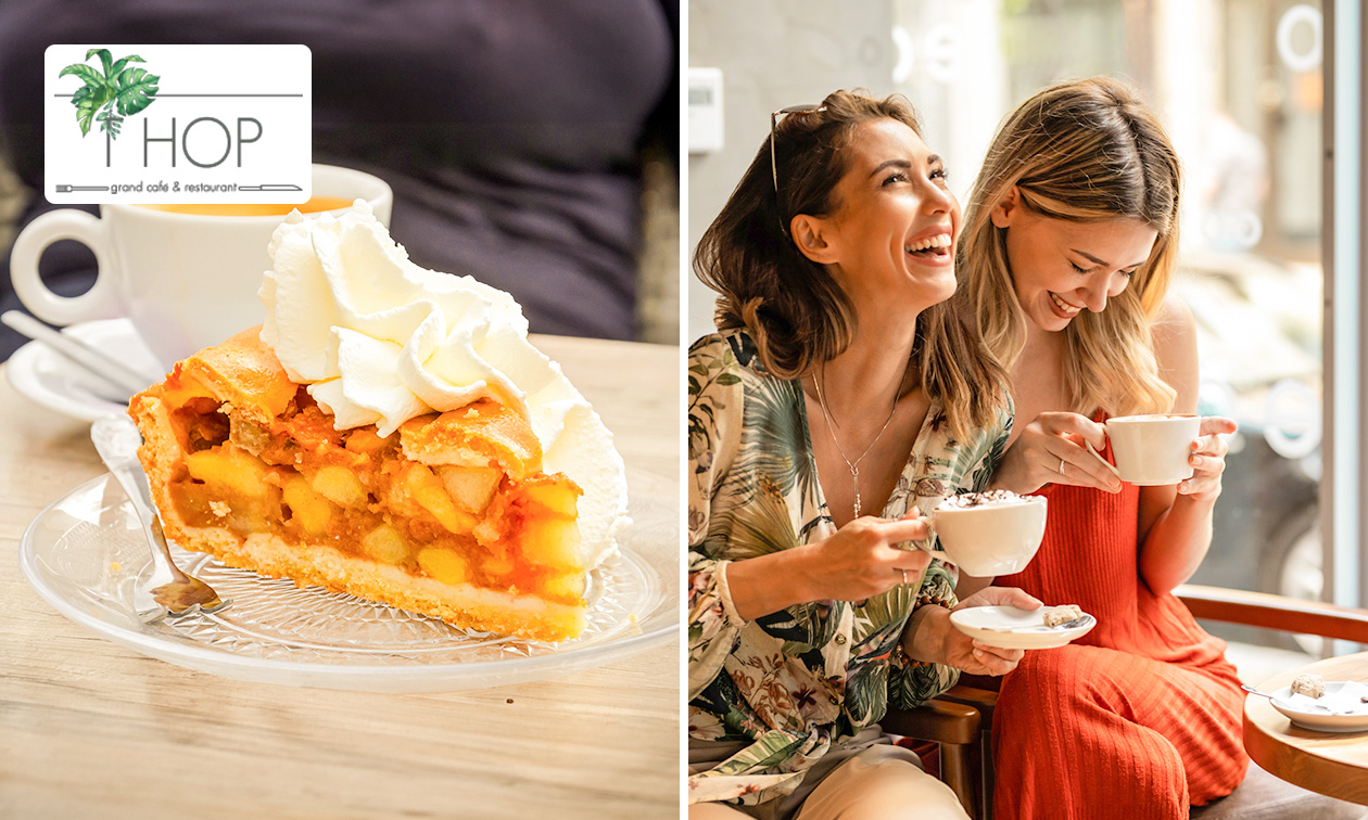 Warme drank naar keuze + appelgebak met slagroom