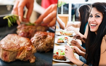 Gezellig steengrillen bij Grillz met 6 verschillende soorten vlees, heerlijke groenten, sla, sausjes en lekkere frietjes of kies voor All-You-Can-Eat Spare Ribs