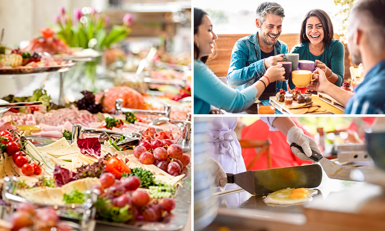 Ausgebreitetes Samstag-Brunchbuffet in Solingen