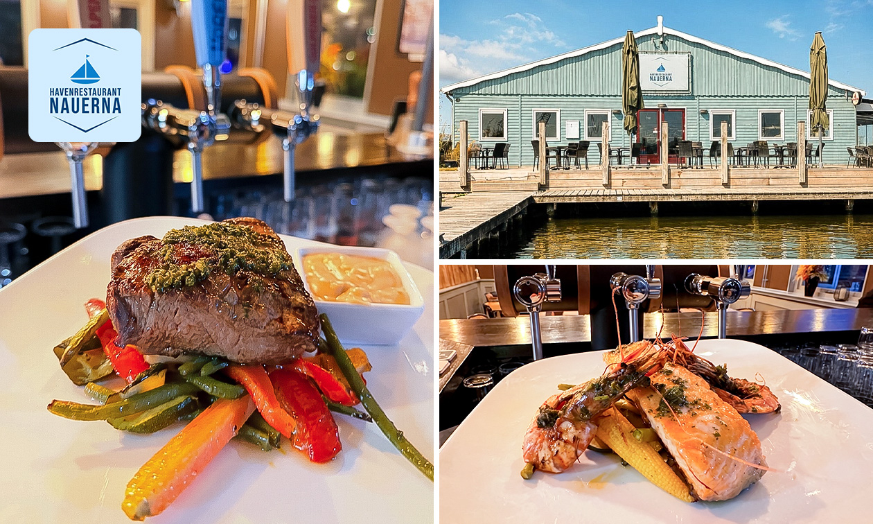3-gangendiner à la carte bij Havenrestaurant Nauerna