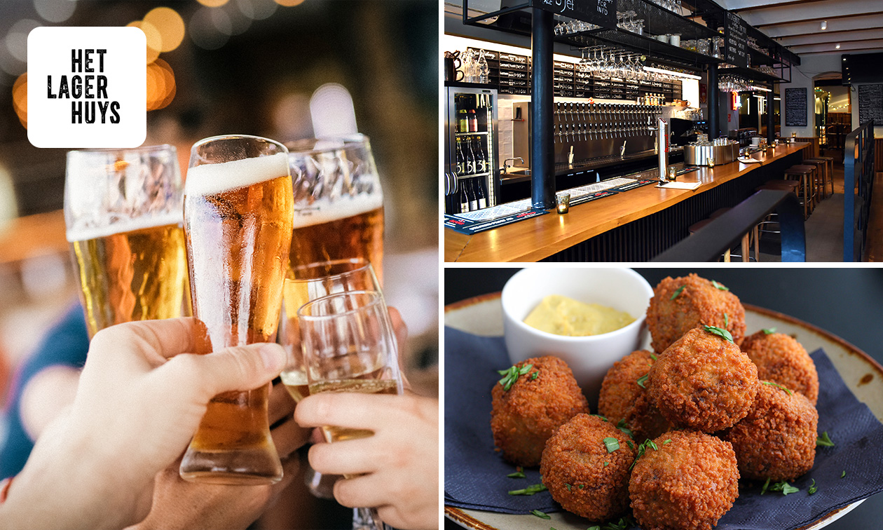 2 bieren + bites voor 1 persoon in hartje Amsterdam