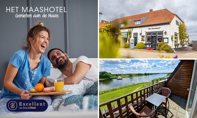 Overnachting voor 2 tot 4 + evt. ontbijt + evt. 3-gangendiner à la carte aan de Maas