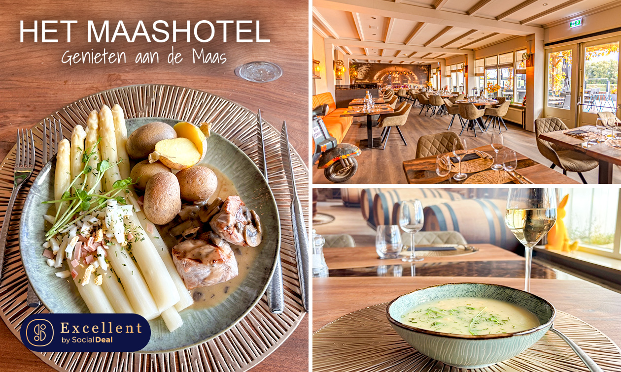 3-gangen aspergediner bij Het Maashotel