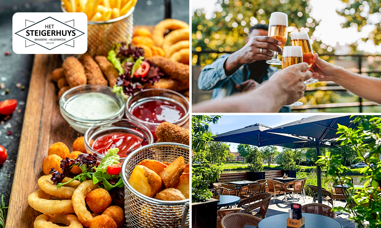 Borrelplank + drankje bij Het Steigerhuys
