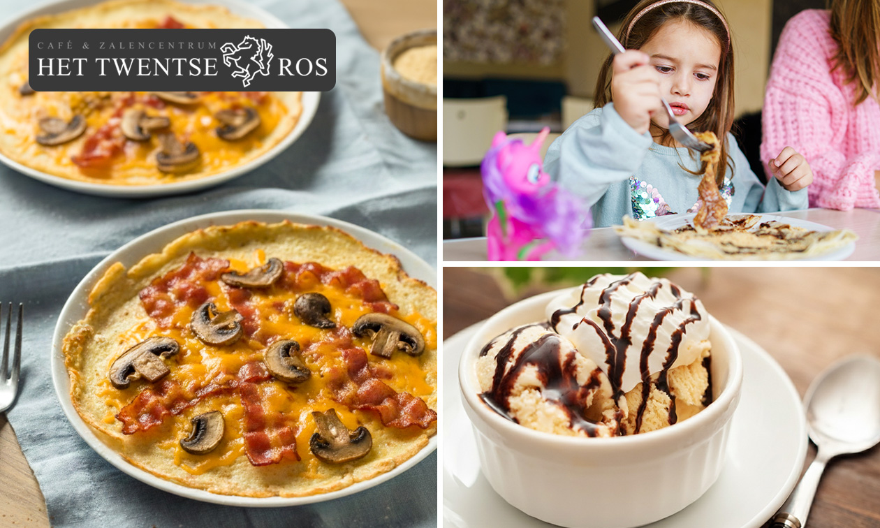 2-gangen pannenkoekendiner + broodplankje bij Het Twentse Ros