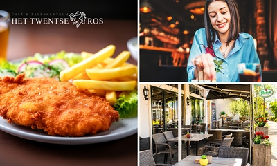 2-gangen schnitzeldiner + mandje stokbrood bij Het Twentse Ros