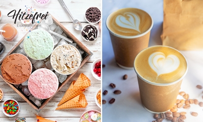 Eisbecher + Heißgetränk nach Wahl oder Stempelkarte für 10 Kugeln Eis