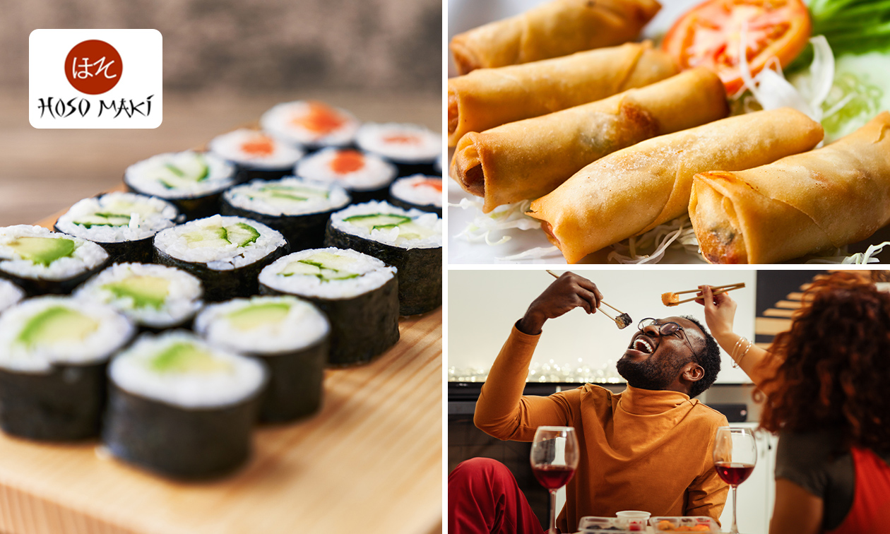 Sushibox (40 stuks) + wakamesalade bij Hoso Maki