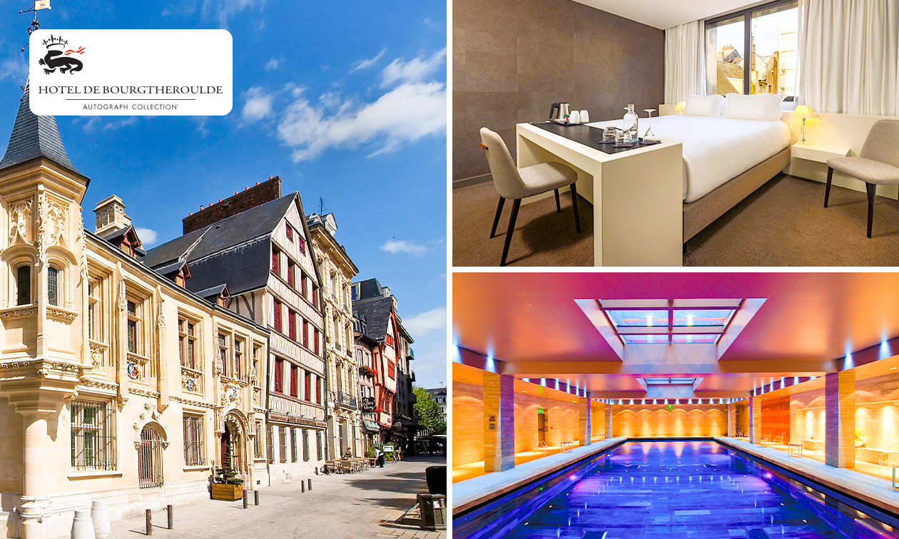 Overnachting voor 2 personen + ontbijt + toegang tot de spa + evt. late check-out in Rouen