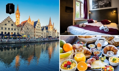 Overnachting voor 2 in een kamer naar keuze + ontbijt + glaasje bubbels in hartje Gent