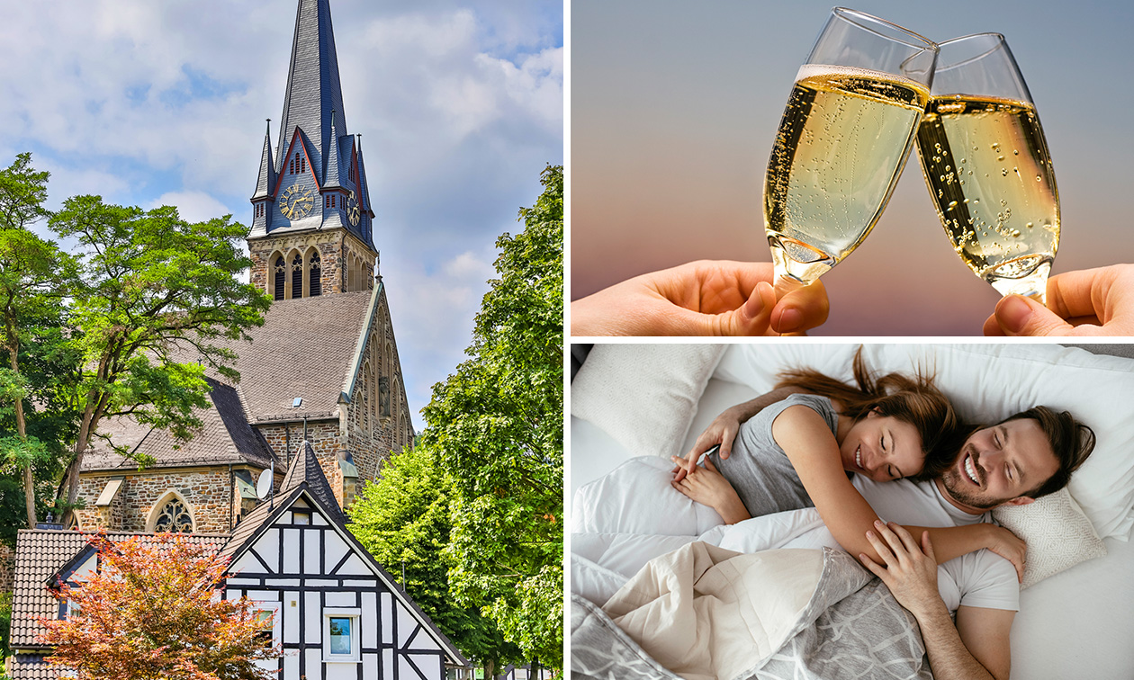 Overnachting voor 2 + fles wijn + late check-out in Bilstein