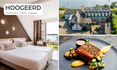 Overnachting voor 2 + ontbijt + late check-out + 3-gangendiner + bubbels