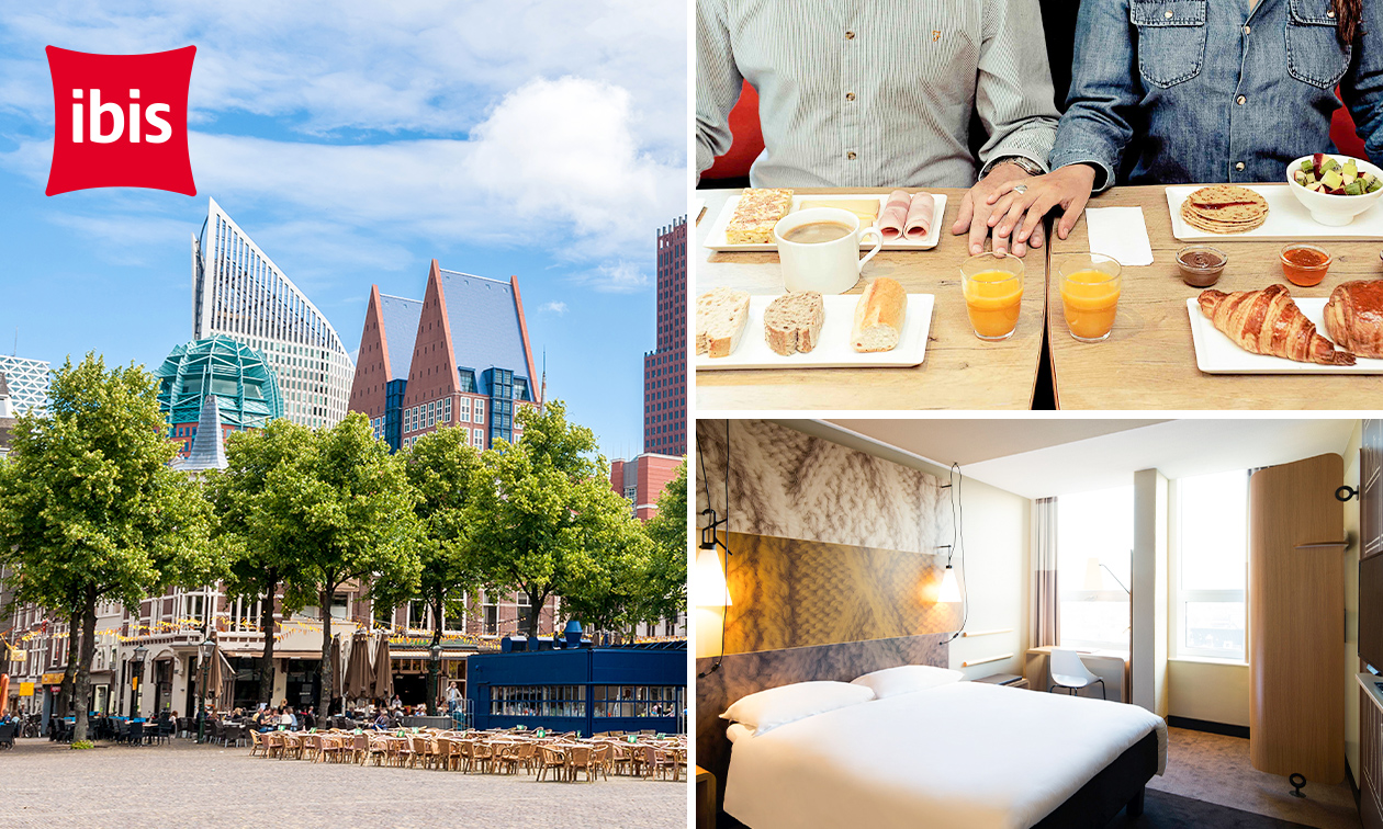 Overnachting voor 2 + ontbijt + drankje in Den Haag