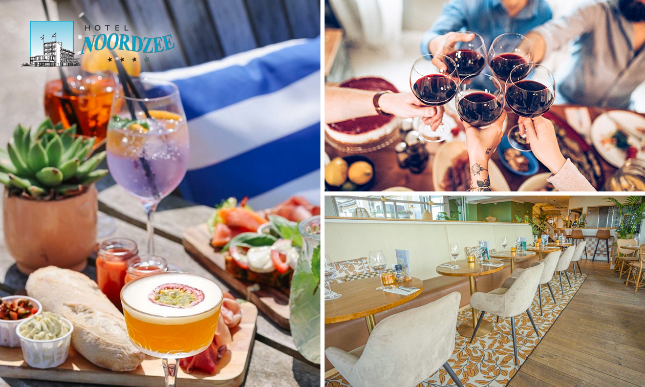 Borrelplank + glas wijn in Katwijk aan Zee