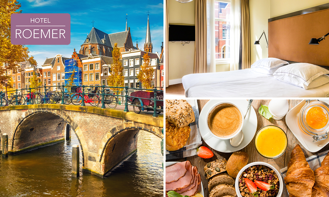 Overnachting voor 2 + ontbijt in hartje Amsterdam