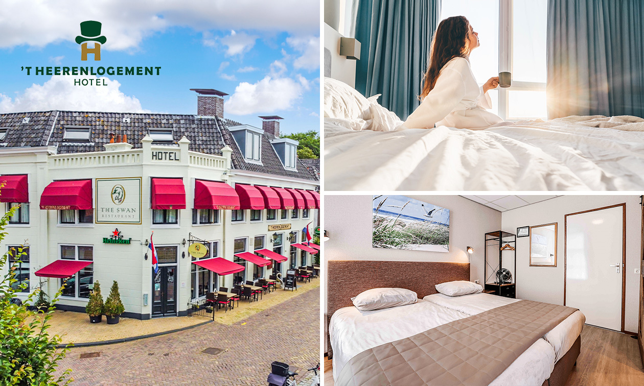 Overnachting voor 2 + ontbijt + late check-out in hartje Harlingen