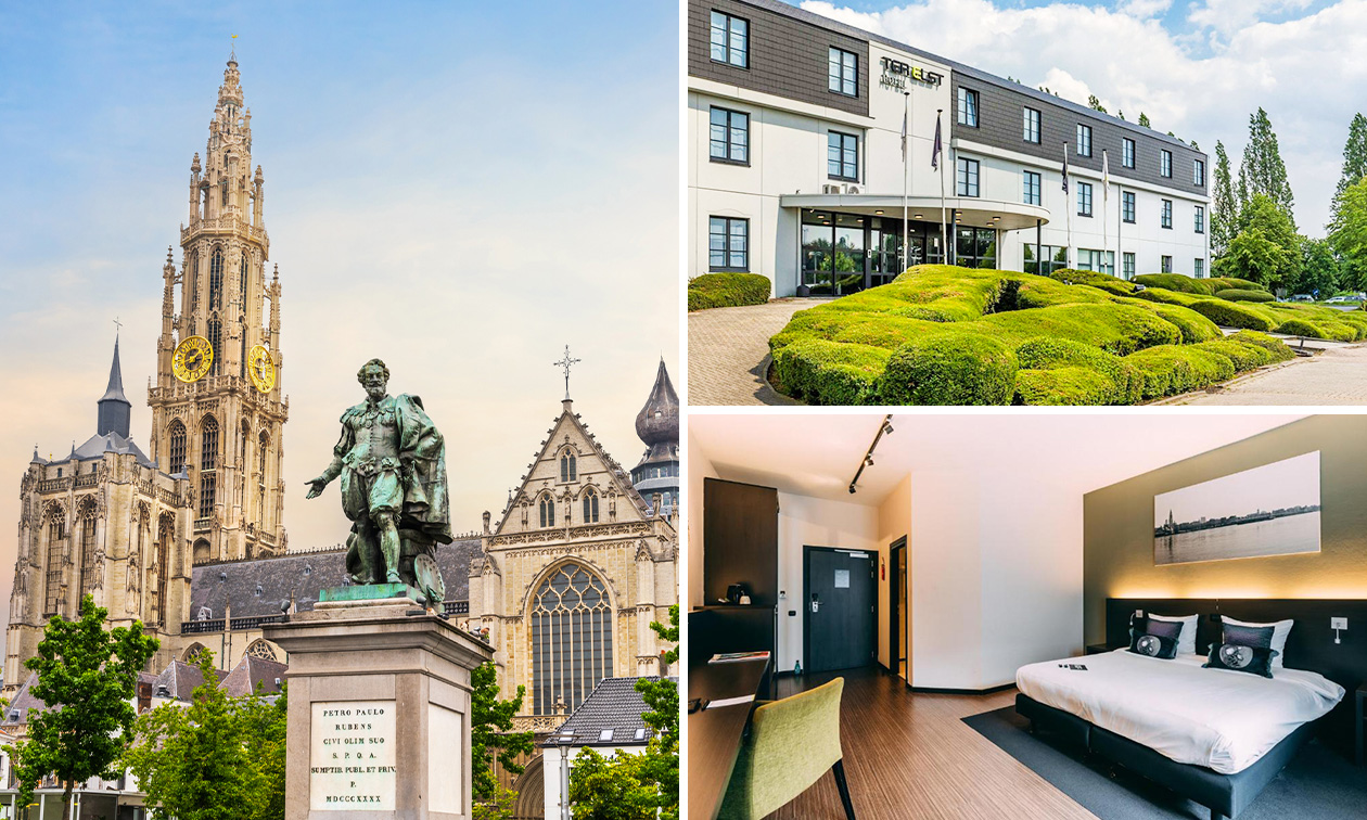 Overnachting voor 2 + ontbijt + welkomstdrankje + late check-out nabij Antwerpen