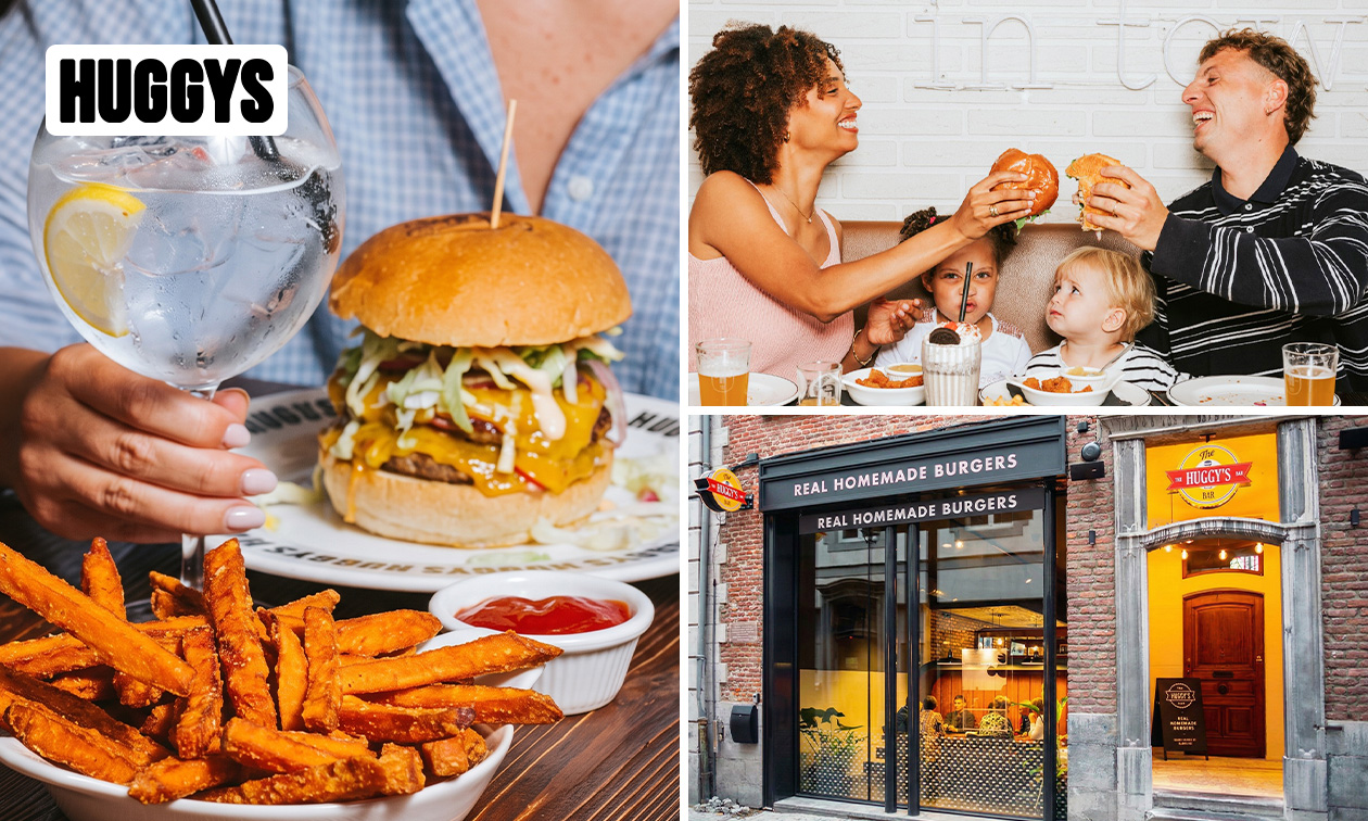 Menu burger en 2 ou 3 services au HUGGYS de Namur