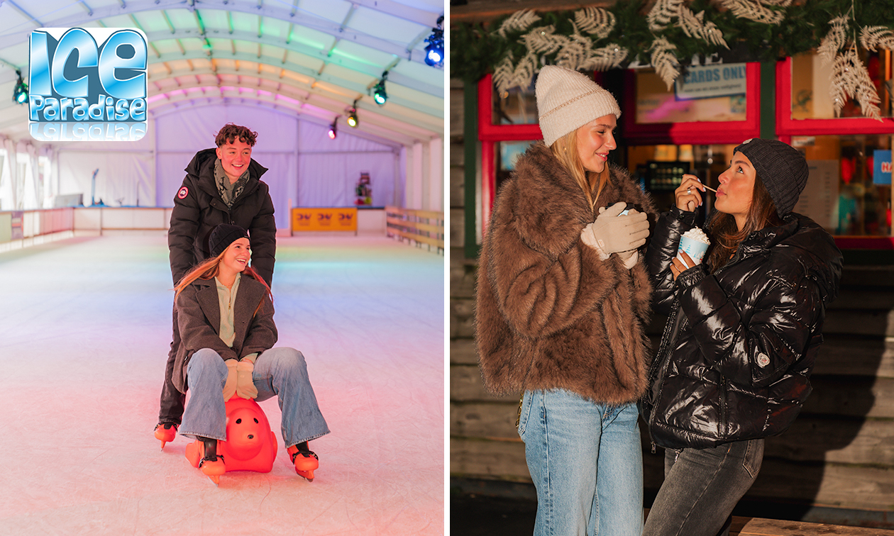 Entree Ice Paradise + huur schaatsen + warme chocolademelk bij Westfield Mall of the Netherlands