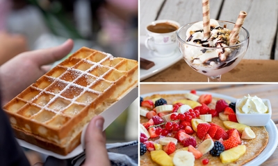 Pannenkoek, wafel, brownie of ijscoupe naar keuze