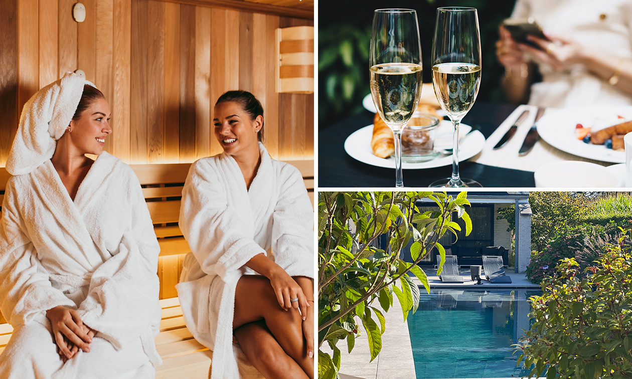 Privé-sauna voor 2 (3 uur) + welkomstdrankje + evt. badlinnen en/of massage (30 min)