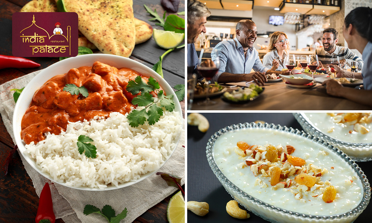 Indiaas 3- of 4-gangendiner van de chef of à la carte + evt. naanbrood bij India Palace Alphen