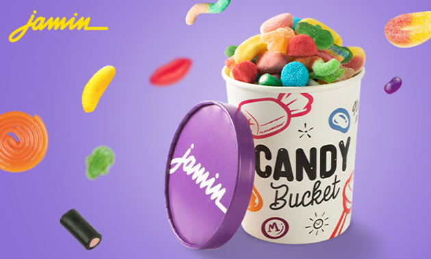 Afhalen: candy bucket (750 gram) bij Jamin