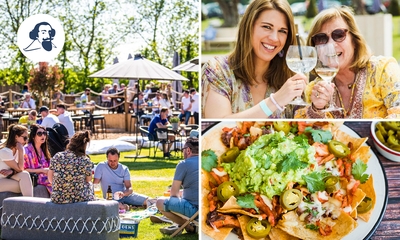 Fles wijn of Martini Bellini + nachoschotel voor 2 bij Jardin du Commandeur
